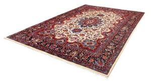 Tappeto Mashad Medaglione Floreale Avorio Blu 247x350 Cm