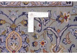 Tappeto Kashan Medaglione Floreale Azzurro Avorio 300x410 Cm