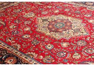 Tappeto Tabriz Medaglione Floreale Rosso Blu Scuro 253x360 Cm