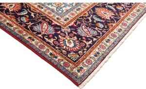 Tappeto Tabriz Medaglione Floreale Rosso Blu Scuro 253x360 Cm