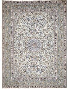Tappeto Kashan Medaglione Floreale Azzurro Avorio 300x410 Cm