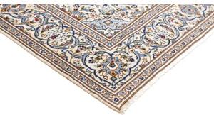Tappeto Kashan Medaglione Floreale Avorio Blu 200x303 Cm