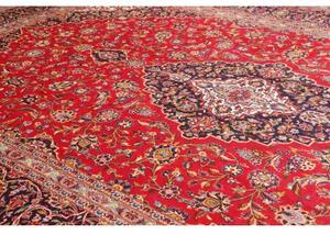 Tappeto Ardakan Medaglione Floreale Rosso Blu Scuro 300x452 Cm