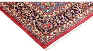 Tappeto Mashad Medaglione Floreale Rosso Blu Scuro 203x293 Cm