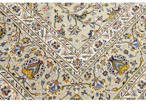 Tappeto Kashan Floreale Verde Chiaro Avorio 310x412 Cm