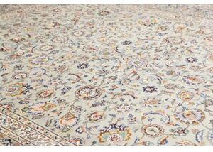 Tappeto Kashan Floreale Avorio Blu Scuro 305x425 Cm