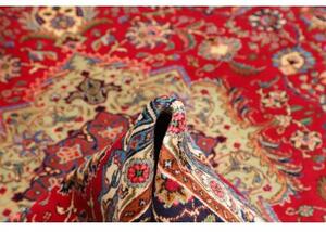 Tappeto Tabriz Medaglione Floreale Rosso Blu Scuro 253x360 Cm