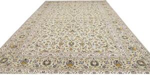 Tappeto Kashan Floreale Verde Chiaro Avorio 310x412 Cm