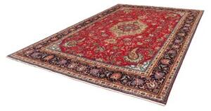 Tappeto Tabriz Medaglione Floreale Rosso Blu Scuro 253x360 Cm