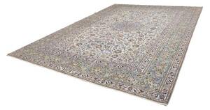 Tappeto Kashan Medaglione Floreale Azzurro Avorio 300x410 Cm