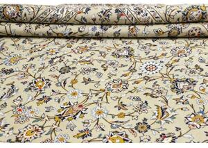 Tappeto Kashan Floreale Verde Chiaro Avorio 310x412 Cm