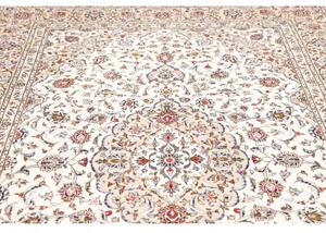 Tappeto Kashan Medaglione Floreale Avorio Blu 198x306 Cm