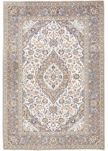 Tappeto Kashan Medaglione Floreale Avorio Blu 200x290 Cm