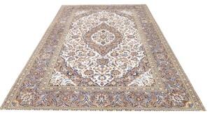 Tappeto Kashan Medaglione Floreale Avorio Blu 200x290 Cm
