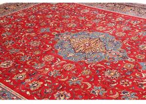 Tappeto Sarough Medaglione Floreale Rosso Blu 300x400 Cm