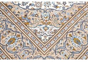Tappeto Kashan Medaglione Floreale Avorio Blu 200x302 Cm