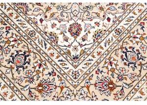 Tappeto Kashan Medaglione Floreale Avorio Blu 198x306 Cm