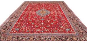 Tappeto Sarough Medaglione Floreale Rosso Blu 300x400 Cm