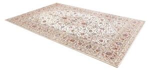 Tappeto Kashan Medaglione Floreale Avorio Blu 198x306 Cm