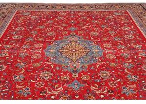 Tappeto Sarough Medaglione Floreale Rosso Blu 300x400 Cm