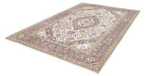 Tappeto Kashan Medaglione Floreale Avorio Blu 200x290 Cm