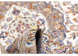 Tappeto Kashan Medaglione Floreale Avorio Blu 200x290 Cm