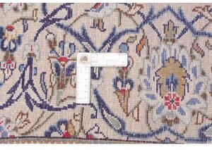 Tappeto Kashan Medaglione Floreale Avorio Blu Cobalto 195x293 Cm