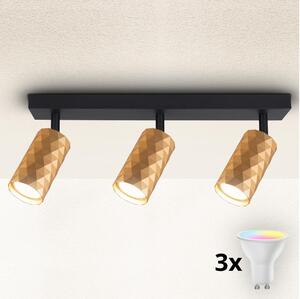 Brilagi - Faretto LED RGBW dimmerabile SELE DIAMANT 3xGU10/4,8W/230V, oro
