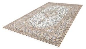 Tappeto Kashan Medaglione Floreale Avorio Blu 200x302 Cm