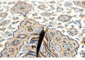 Tappeto Kashan Medaglione Floreale Avorio Blu 200x302 Cm