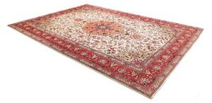 Tappeto Tabriz Medaglione Floreale Avorio Rosso 253x344 Cm