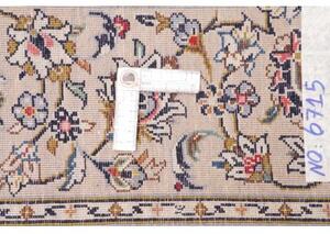 Tappeto Kashan Medaglione Floreale Avorio Blu 198x306 Cm