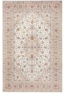 Tappeto Kashan Medaglione Floreale Avorio Blu 198x306 Cm