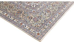 Tappeto Kashan Medaglione Floreale Avorio Blu 297x402 Cm