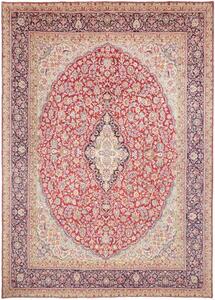 Tappeto Ardakan Medaglione Floreale Rosso Blu Scuro 273x387 Cm
