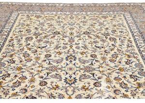 Tappeto Kashan Floreale Avorio Blu 232x353 Cm