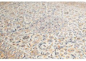 Tappeto Kashan Medaglione Floreale Avorio Blu 283x380 Cm