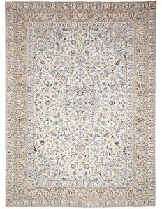 Tappeto Kashan Medaglione Floreale Avorio Blu 283x380 Cm
