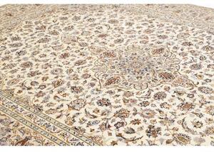Tappeto Kashan Medaglione Floreale Avorio Blu 252x355 Cm