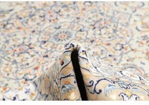 Tappeto Kashan Medaglione Floreale Avorio Blu 283x380 Cm