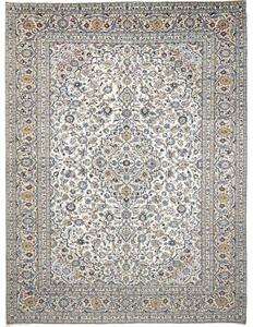 Tappeto Kashan Medaglione Floreale Avorio Blu 302x407 Cm