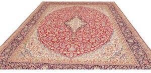 Tappeto Ardakan Medaglione Floreale Rosso Blu Scuro 273x387 Cm
