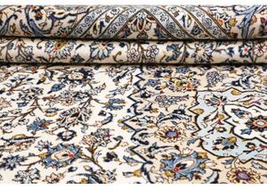 Tappeto Kashan Medaglione Floreale Avorio Blu 302x407 Cm