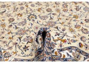 Tappeto Kashan Floreale Avorio Blu 232x353 Cm