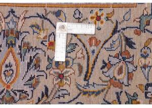 Tappeto Kashan Medaglione Floreale Avorio Blu 305x407 Cm