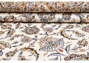 Tappeto Kashan Medaglione Floreale Avorio Blu 305x407 Cm
