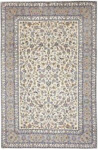 Tappeto Kashan Floreale Avorio Blu 232x353 Cm