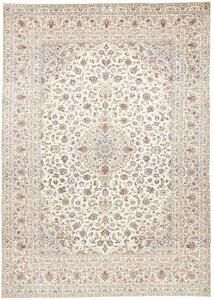 Tappeto Kashan Medaglione Floreale Avorio Blu 252x355 Cm