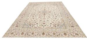 Tappeto Kashan Medaglione Floreale Avorio Blu 252x355 Cm