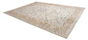 Tappeto Kashan Medaglione Floreale Avorio Blu 283x380 Cm